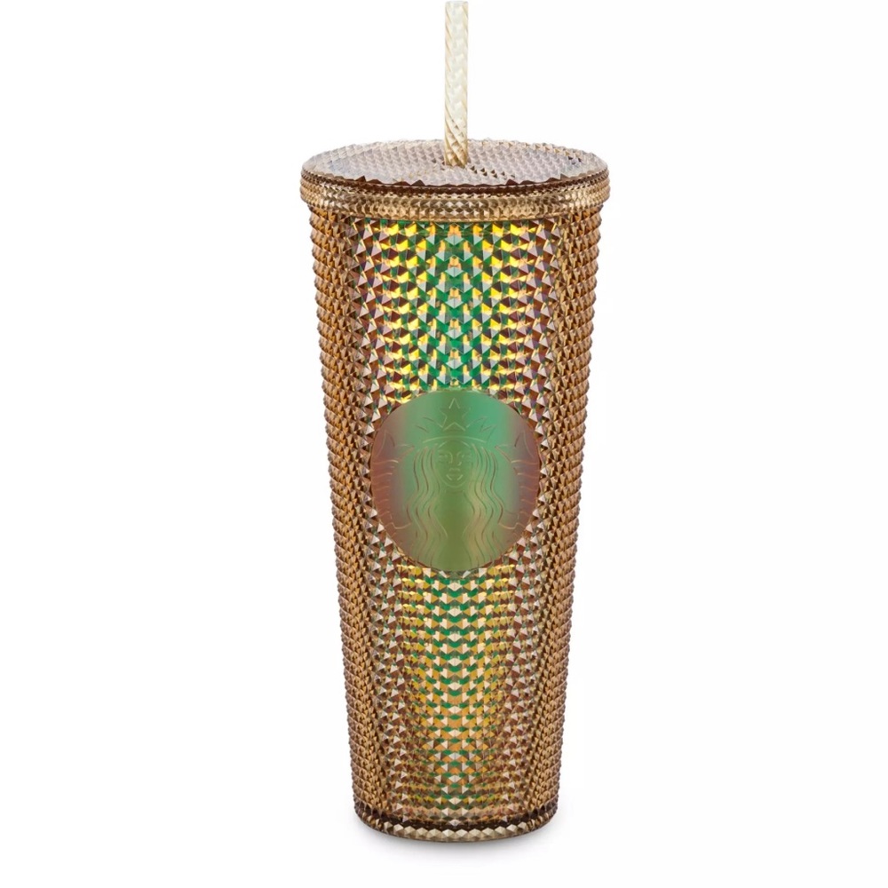 Walt Disney World 50th Anniversary Geometric Starbucks with Gold Straw